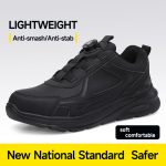 Safety Shoes Steel Toe Mens Knit Upper Rubber Sole Puncture Proof Slip Resistant Durable Construction Work Shoes Men - Image 3