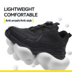 Safety Shoes Steel Toe Mens Knit Upper Rubber Sole Puncture Proof Slip Resistant Durable Construction Work Shoes Men - Image 4