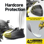 Safety Shoes Steel Toe Mens Knit Upper Rubber Sole Puncture Proof Slip Resistant Durable Construction Work Shoes Men - Image 5